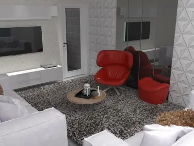 livingroom living room with furniture and accents Low-poly 3D model