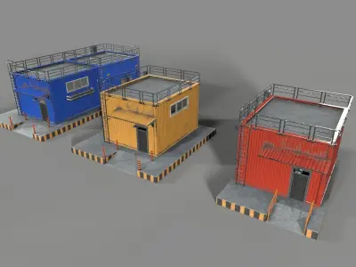 prefabricated house Low-poly 3D model