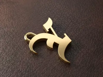 Gothic Letter Y Pedant 3D print model