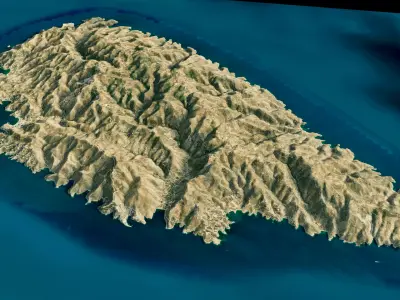 Kea Island full 3D model terrain 3D model