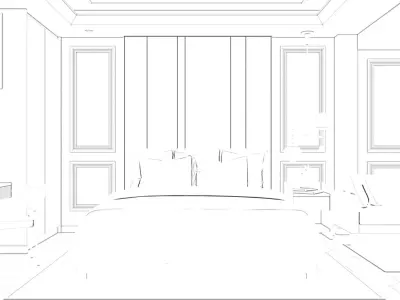Design Master Bedroom Classic Modern Low-poly 3D model