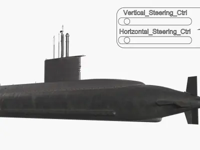  Jang Bogo-Class Military Submarine Vessel Rigged 