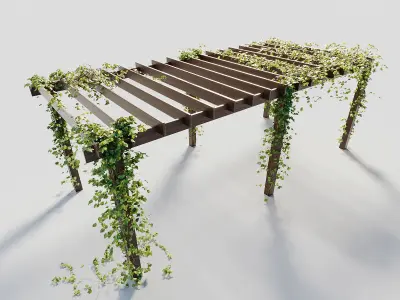 Pergola with ivy 3D model