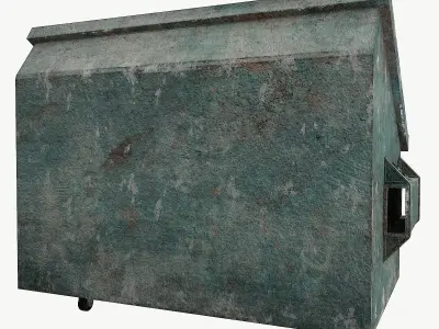 Trash can old  Low-poly 3D model