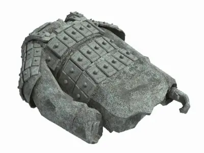 Broken Soldier Statue - Stone Rubble 01 3D model