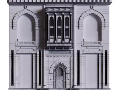arabic exterior facade element set 804 3D model