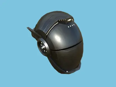 SciFi Helmet 08 - Full Steel - Character Design Fashion Low-poly 3D model