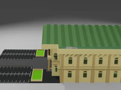 Lowpoly city hall Low-poly 3D model