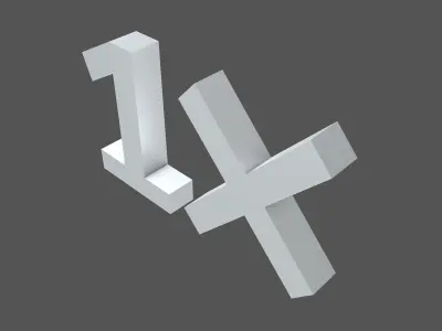 Bonus 1x Symbol v1 004 Low-poly 3D model