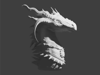 Random Dragon Bust Model  Low-poly 3D model