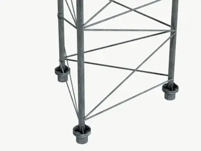 Small tower frame Low-poly 3D model