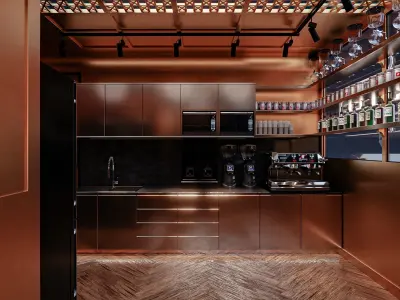 Coffeshop Booth Blender - Fbx - Obj Low-poly 3D model