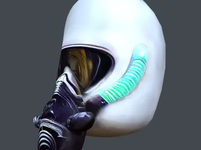 Gas mask helmet scifi Low-poly character art game space Low-poly Low-poly 3D model purchase