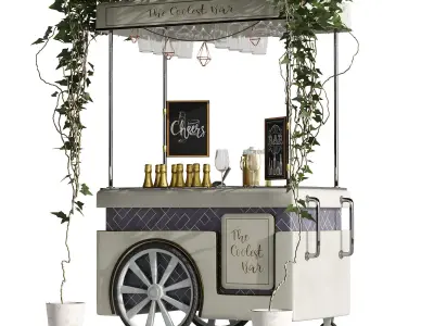 mini champagne cart 3D model
