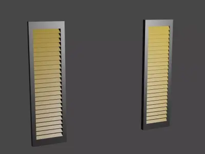 Window and Shutters Set Low-poly 3D model