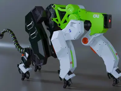 Sci-Fi Robot Futuristic Quadruped 3D model