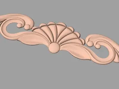 European style flower 3D relief STL Model for cnc engraving E064 3D model