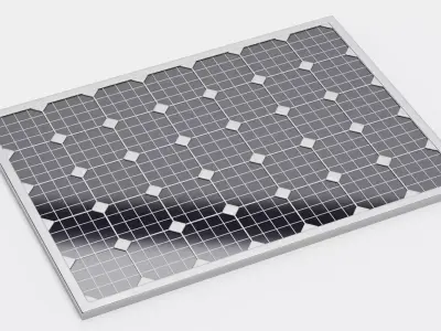 Solar Panel Plate V1 - Monocrystalline Photovoltaic Module 3D model
