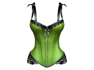 Corset with Straps and Bows Low-poly 3D model