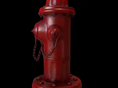 Street Fire hydrant Game Ready Low-poly 3D model