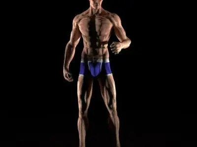 Man in Underwear 3D model
