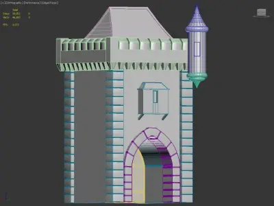 City Gate Monchengladbach Low-poly 3D model