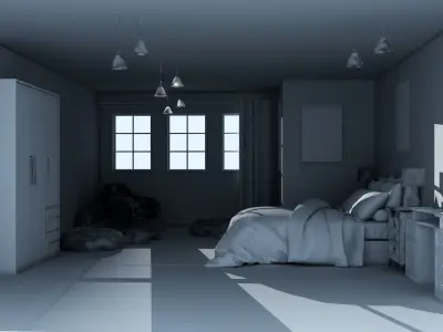 Simple Bedroom 3D model