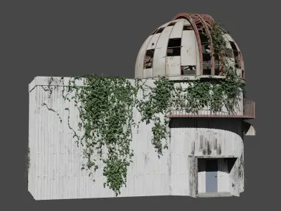 Observatory Low-poly 3D model