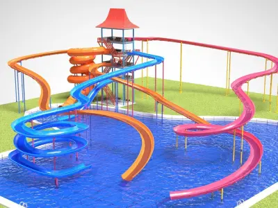 Water Slides 2 Low-poly 3D model