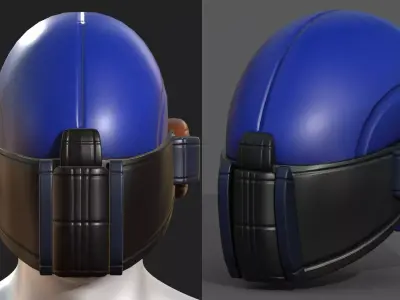 Helmet scifi military combat 3d model  Low-poly 3D model