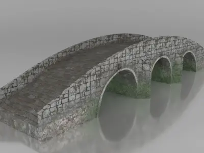 Stone Bridge Low-poly 3D model get