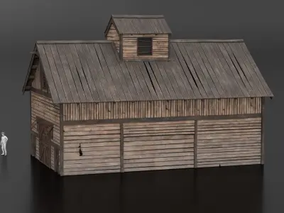West Wild Barn 03 Low-poly 3D model