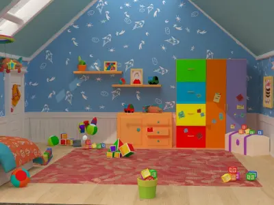 Asset - Cartoons - Bed Room 3D model 3D model