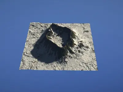 Landscape Environment Volcano Snow 31 Low-poly 3D model