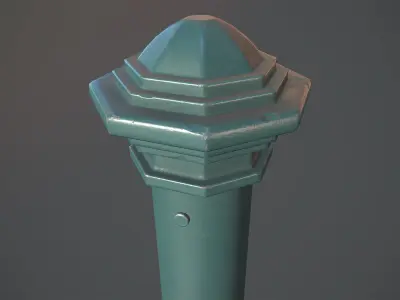 Barrier Bollard pack 3 Green v1 Low-poly 3D model