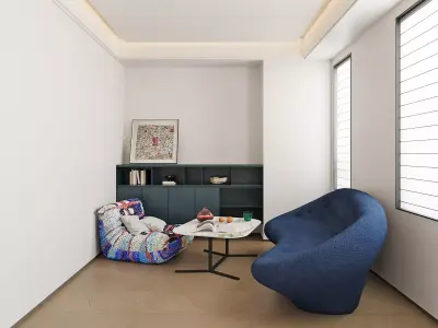 Modern Cozy Reading Nook 3D model