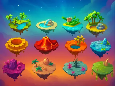 Island 3D Low-poly 3D model