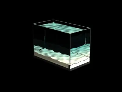 Aquarium with sand in it 3D model