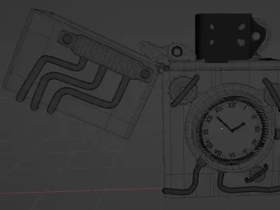 Gasoline lighter steampunk 3D model