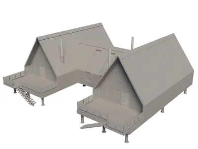 Forest Double Barnhouse 3D model