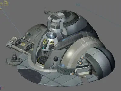 Heterogeneous-architectural-semi-arched building 10 3D model