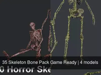 35 Skeleton Bone Pack Game Ready