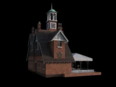 Building Old Low-poly 3D model