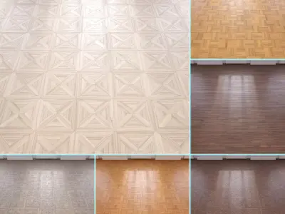 Parquet - Laminate - Wooden floor 6 in 1 Low-poly 3D model