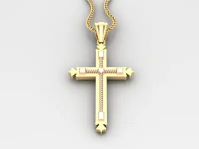 Cross Light Gold 4CP084 3DM STL 3D print model