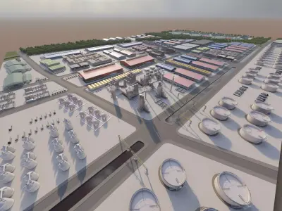 Industrial Factory-Factory building-Complex Petrochemical  3D model