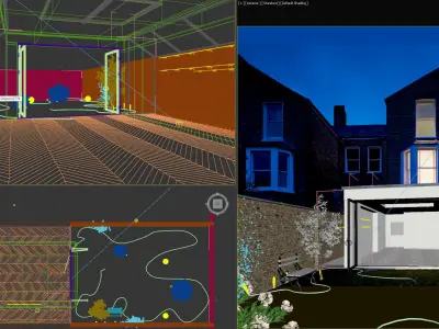 Kitchen extension - London Architecture Design Full scene 3D model