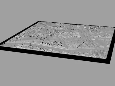 3D Nantes Map City Art Landmark Model of Nantes Skyline 3D Art 3D print model