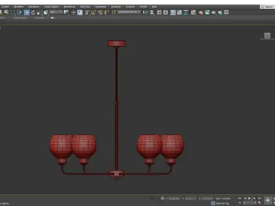 Mid Century Chandelier Low-poly 3D model