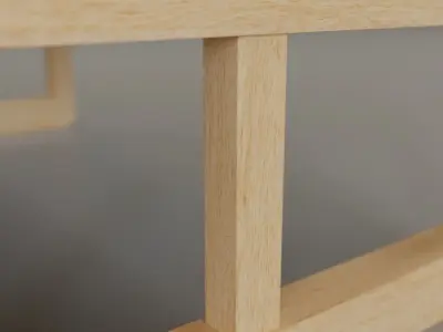 Low Coffee Table Low-poly 3D model